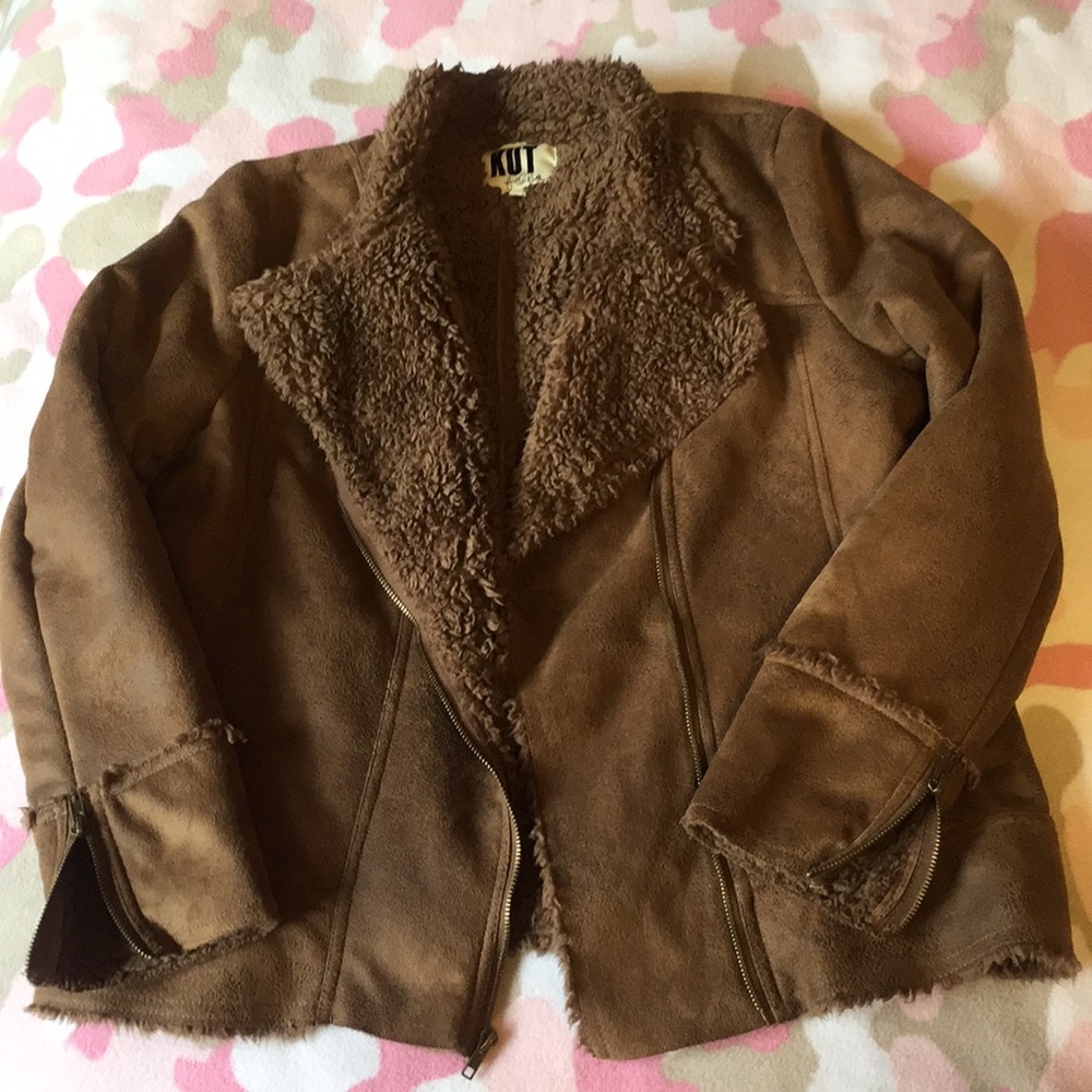 Super warm and cozy faux suede jacket